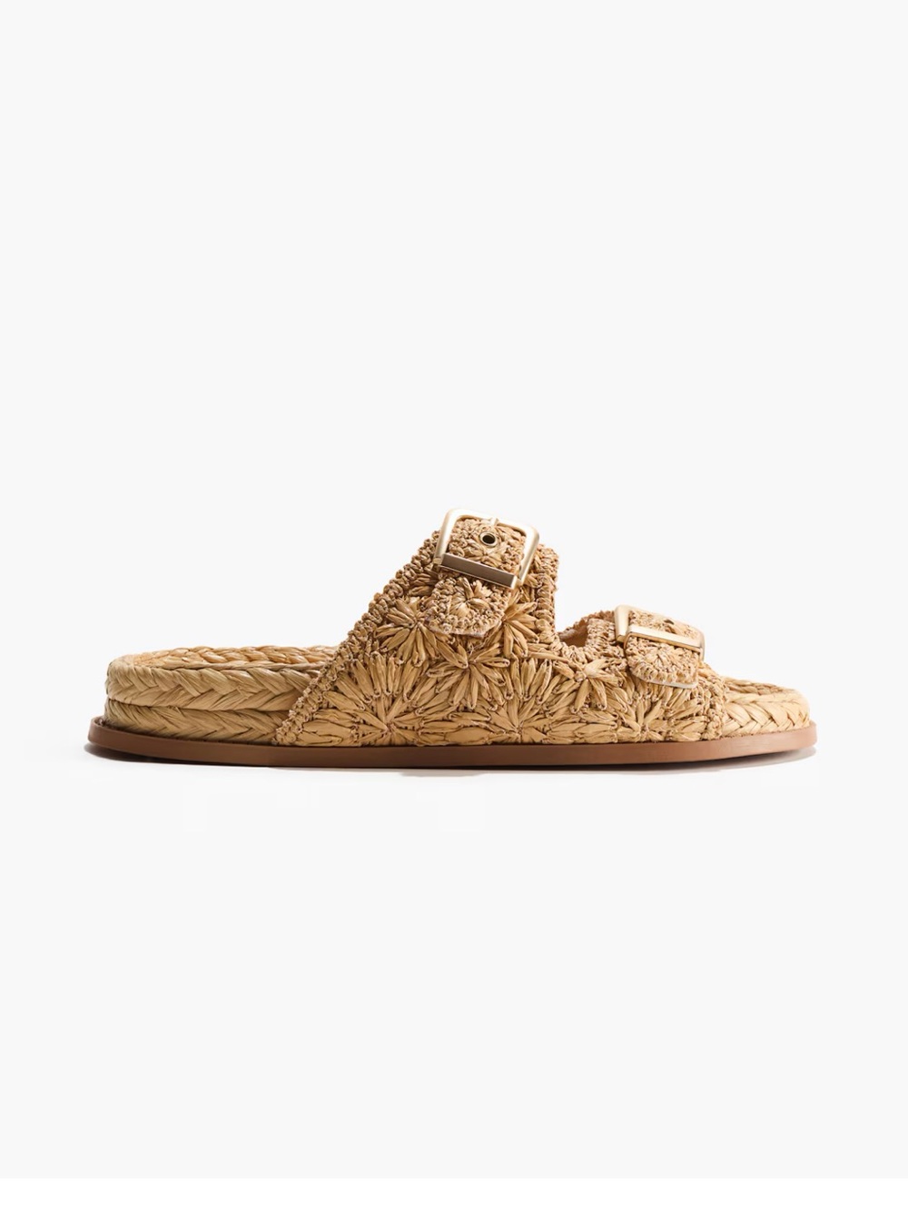 Raffia espadrille footbed sandals - Picture 5 of 7